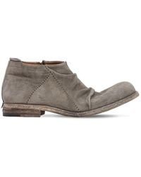 Shoto Zip-up Washed Suede Patchwork Boots - Grey