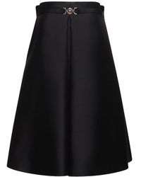 Versace - Vestido corto de sarga de seda y lana sin tirantes - Lyst