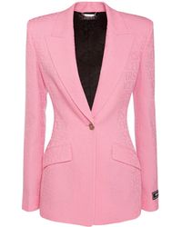 Versace - Jacquard Wool Single Breasted Jacket - Lyst