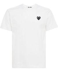 COMME DES GARÇONS PLAY - Black Heart Patch Cotton T-shirt - Lyst