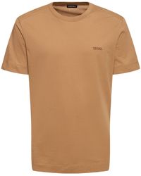 Zegna - Cotton Short Sleeves T-shirt - Lyst