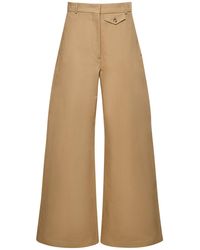 Sportmax - Pantalon ample en toile de coton taille basse febo - Lyst