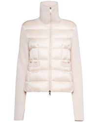 Moncler - Padded Virgin Wool Blend Down Cardigan - Lyst