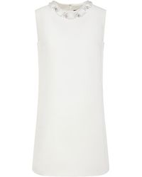 Versace - Silk Blend Duchesse Mini Dress - Lyst