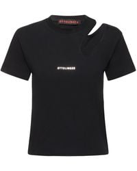 OTTOLINGER - Cutout Cotton Jersey T-Shirt - Lyst