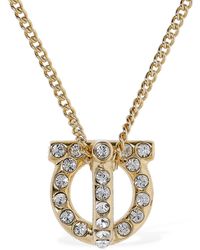 Ferragamo - Gancio 3d Crystal Charm Necklace - Lyst