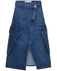 JW Anderson - Denim Cargo Pocket Midi Skirt - Lyst