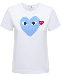COMME DES GARÇONS PLAY - Camiseta de jersey de algodón con logo - Lyst