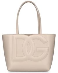 Dolce & Gabbana - Small Dg Logo Leather Tote Bag - Lyst