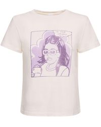 RE/DONE - Bedrucktes T-shirt Mit Logotasche - Lyst