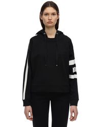 Moncler Sweat-Shirt En Coton Imprimé À Capuche - Noir