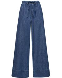Valentino - Jeans anchos de chambray de tiro alto - Lyst