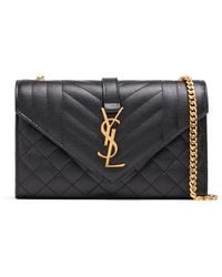 Saint Laurent - Small Envelope Quilted Grain Leather Bag - Lyst