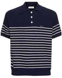 DUNST - Collared Stripe Knit Polo - Lyst