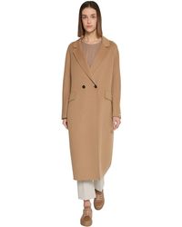 Max Mara Abrigo Largo Cruzado De Lana - Neutro