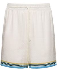 Casablancabrand - Shorts de seda con estampado - Lyst
