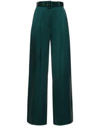 Zimmermann - Pantalón ancho de seda verde jade - Lyst
