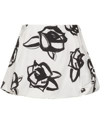 MSGM - Printed Poplin Cotton Mini Skirt - Lyst