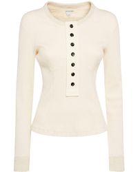 Bottega Veneta - Haut en jersey de coton côtelé - Lyst