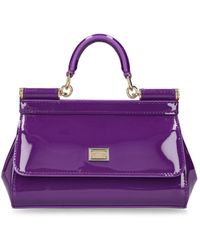 Dolce & Gabbana - Mini Handtasche Aus Lackleder "sicily" - Lyst