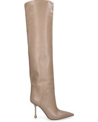 Jimmy Choo - 95Mm Cycas Kb Leather Knee High Boots - Lyst
