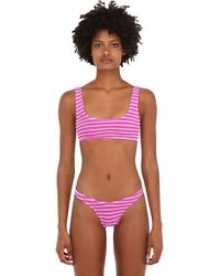 Bond-eye Bikini Aus Seersucker Mit Streifen - Rot