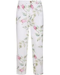 HARAGO - Hose Aus Baumwolle Mit Blumendruck - Lyst