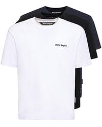 Palm Angels - Set di 3 t-shirt in cotone con logo - Lyst