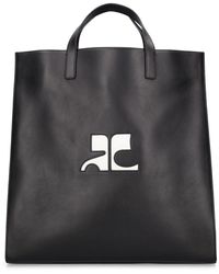 Courreges - Logo Leather Tote Bag - Lyst