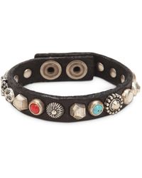 Campomaggi Brazalete De Piel Con Tachuelas - Negro