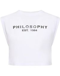 Philosophy Di Lorenzo Serafini - T-shirt cropped con logo - Lyst