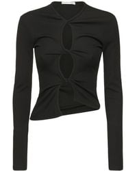 Christopher Esber - Front Knot Long Sleeve Jersey Top - Lyst
