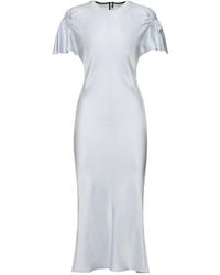Victoria Beckham - Gathered Sleeve Viscose Blend Midi Dress - Lyst