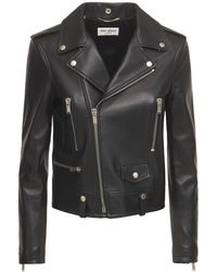 Saint Laurent - Leather Biker Jacket - Lyst