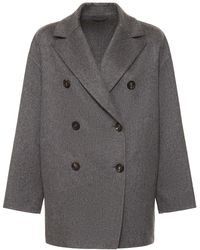 Brunello Cucinelli - Short Cashmere Double Breasted Coat - Lyst