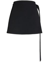 Ami Paris - Wool Crepe Mini Skirt - Lyst