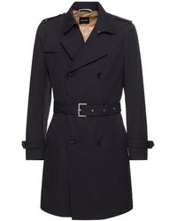 BOSS - H-hyde Cotton Trench Coat - Lyst