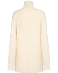 Maison Margiela - Wool Blend Knit Turtleneck Zip Sweater - Lyst