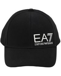 Caps & Mützen Herren Accessoires Hüte EA7 Baumwolle Baseballkappe Aus Baumwollcanvas Mit Logopatch in Schwarz für Herren 