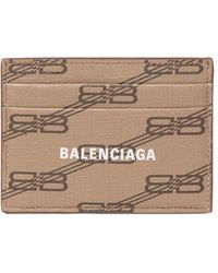 Balenciaga - Logo Printed Faux Leather Card Holder - Lyst