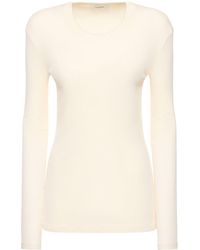 Lemaire - T-shirt à manches longues en coton côtelé - Lyst