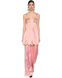 Dolce & Gabbana Короткое Платье Из Атласа И Кружева - Розовый