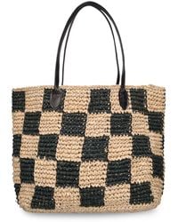 Bembien - Franci Raffia & Leather Top Handle Bag - Lyst