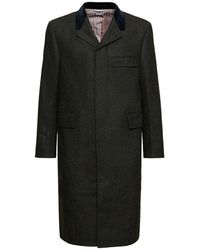 Thom Browne - Manteau en laine à boutonnage simple chesterfield - Lyst