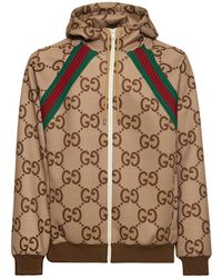 Gucci GG-jacquard Jersey Zipped Hoodie in Blue for Men | Lyst Australia