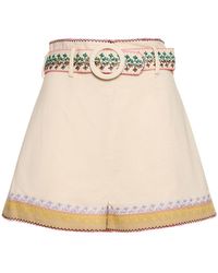 Zimmermann - August Embroidered Cotton Shorts - Lyst