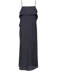 TOTEME - Vestido largo drapeado de seda - Lyst