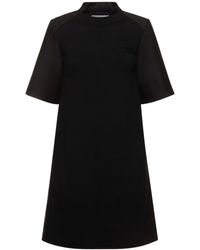 Sacai - Cotton Gabardine Knit S/S Mini Dress - Lyst