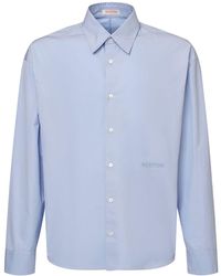 Valentino - Logo Embroidery Cotton Poplin Shirt - Lyst