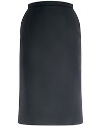 Dolce & Gabbana - Gonna midi in crepe di misto lana - Lyst
